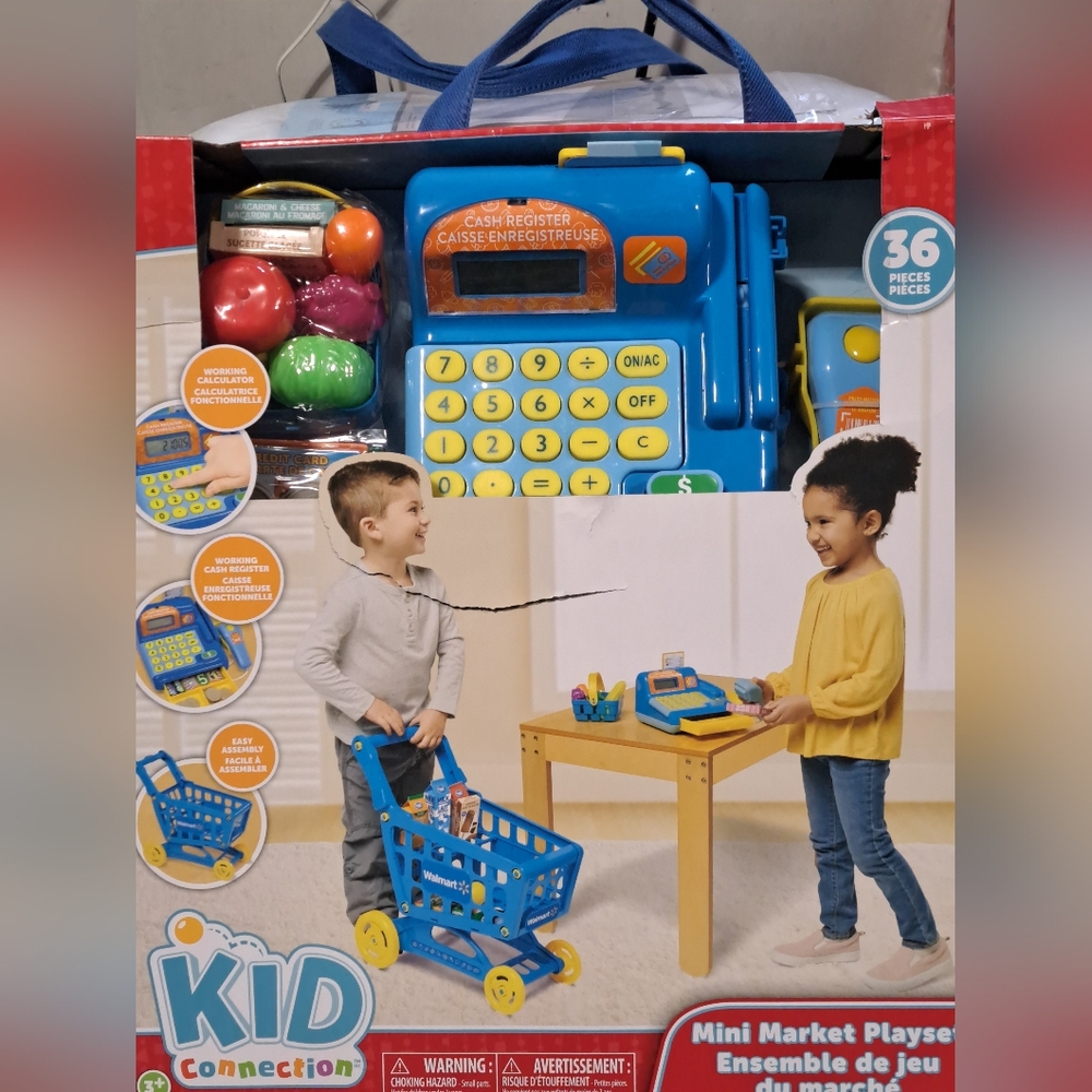 Brand New Kids Connection Walmart Blue Mini Market Playset